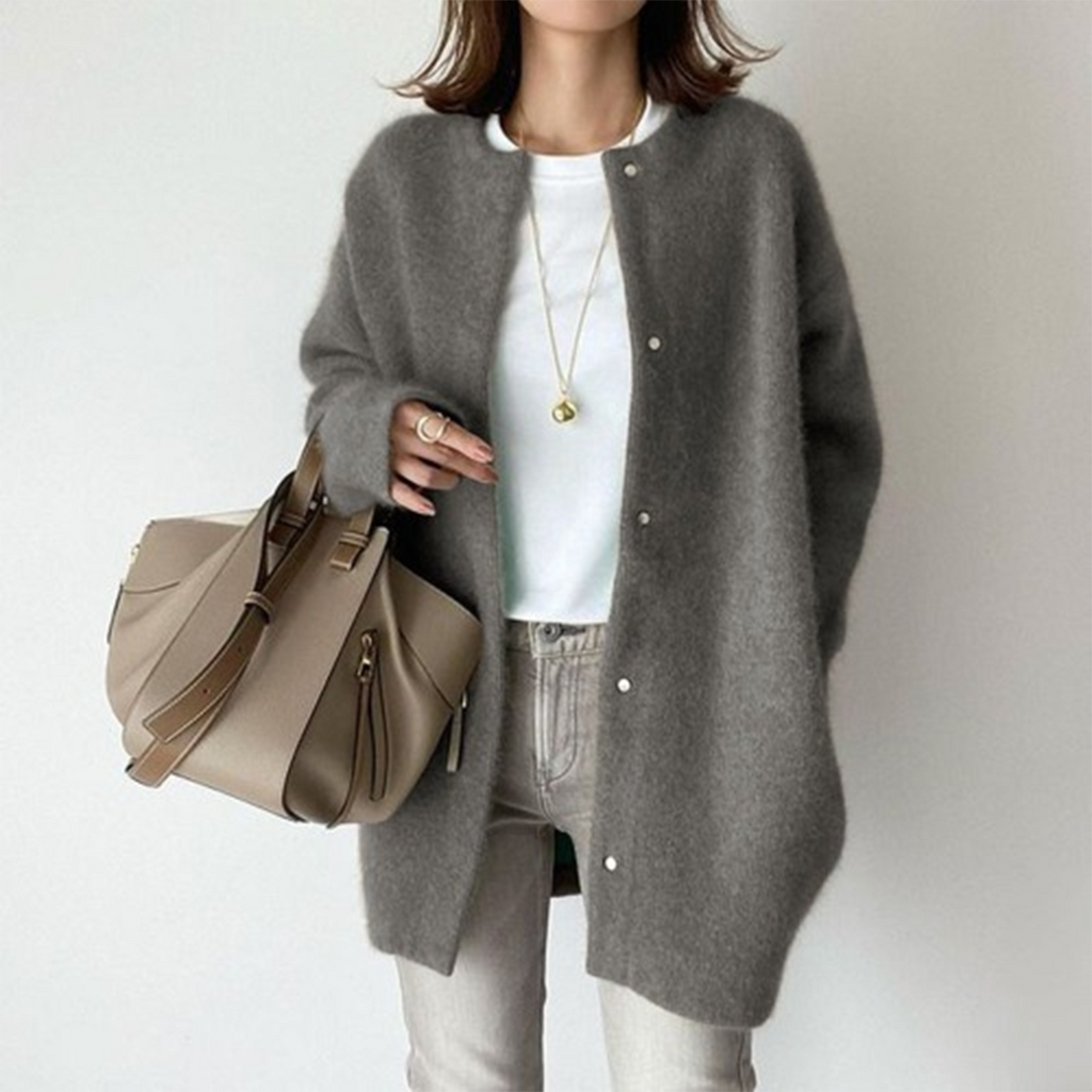Women's Oversized Button Front Knit Cardigan