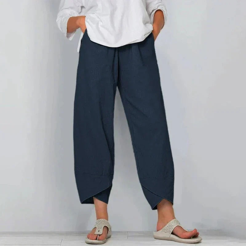 Women's Relaxed Cropped Pants Loose Fit Trousers