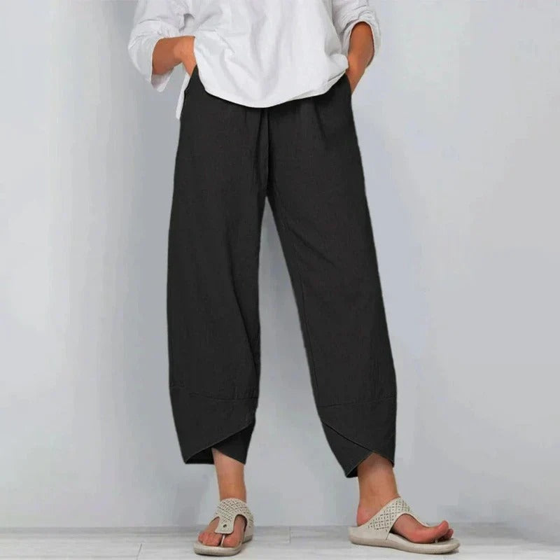 Women's Relaxed Cropped Pants Loose Fit Trousers
