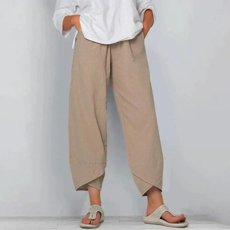 Women's Relaxed Cropped Pants Loose Fit Trousers