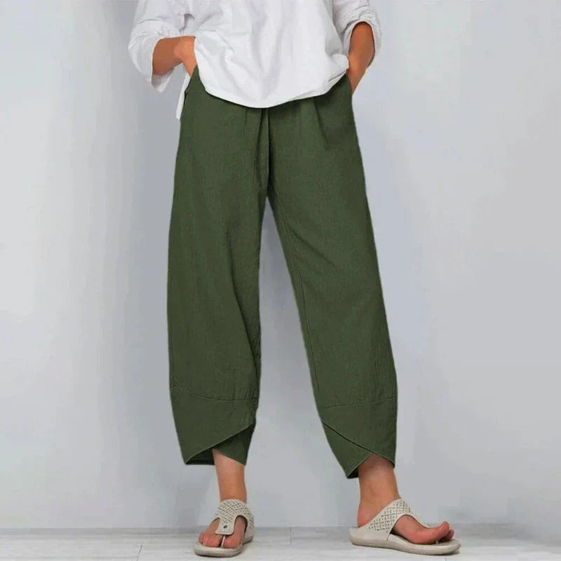 Women's Relaxed Cropped Pants Loose Fit Trousers