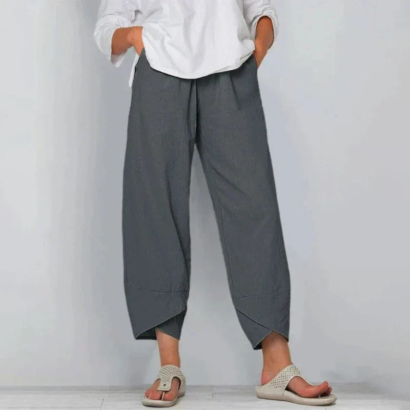 Women's Relaxed Cropped Pants Loose Fit Trousers