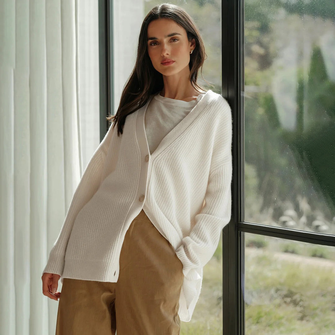 Women’s Oversized Button-Front Knit Cardigan Sweater