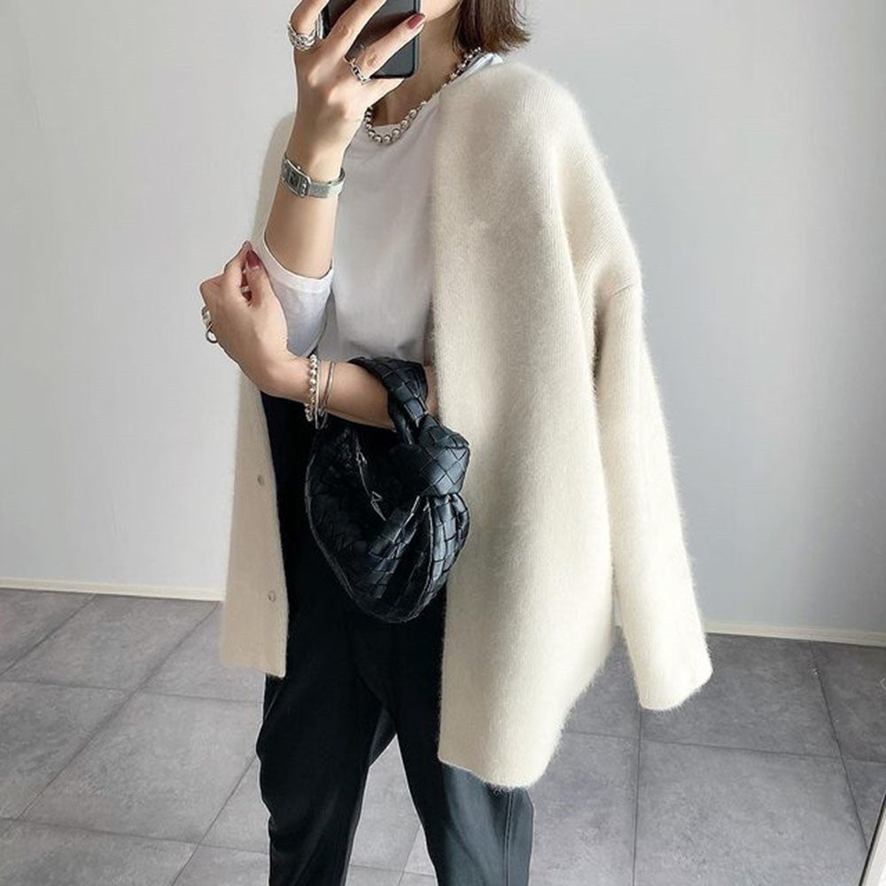 Women's Oversized Button Front Knit Cardigan