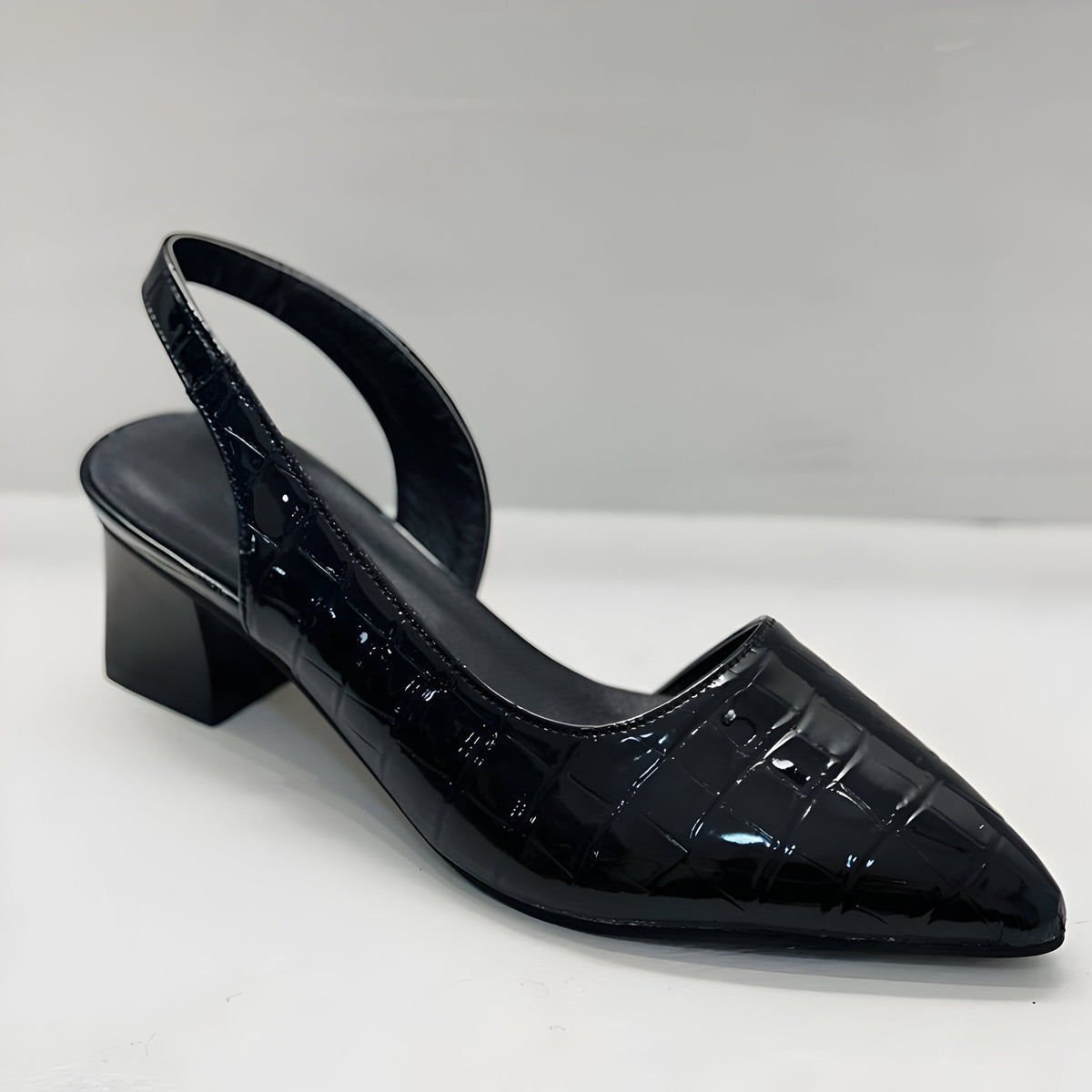 Pointed Toe Slingback Low Heel Pumps
