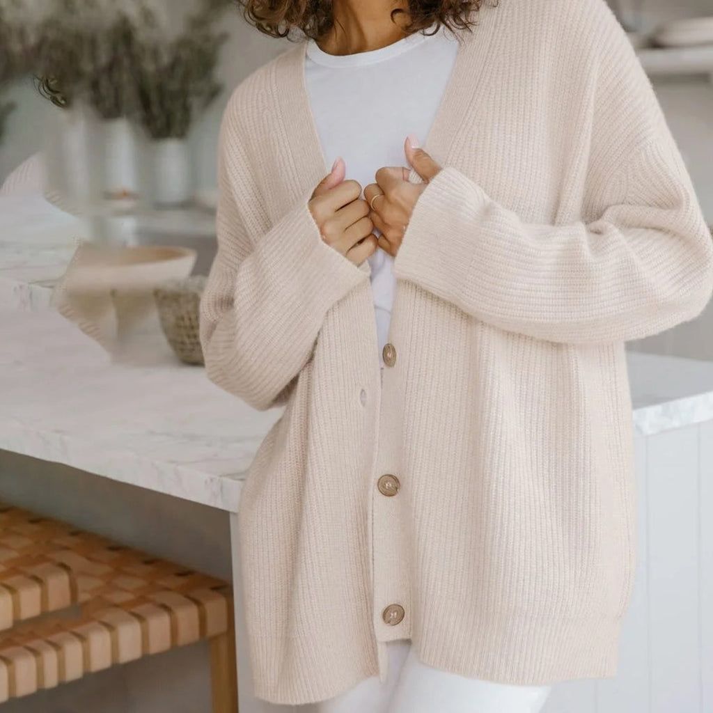 Women’s Oversized Button-Front Knit Cardigan Sweater