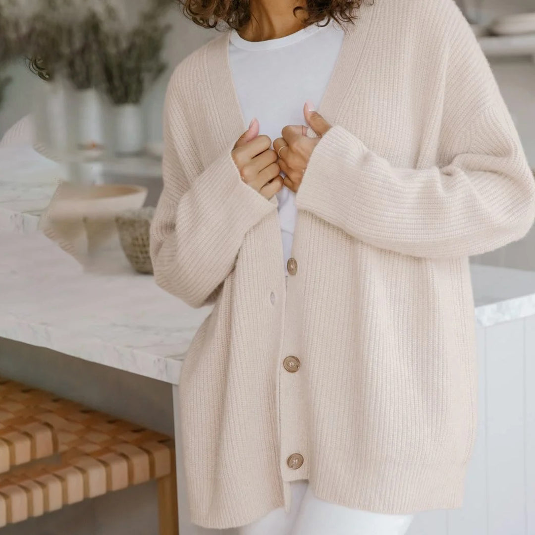 Women’s Oversized Button-Front Knit Cardigan Sweater