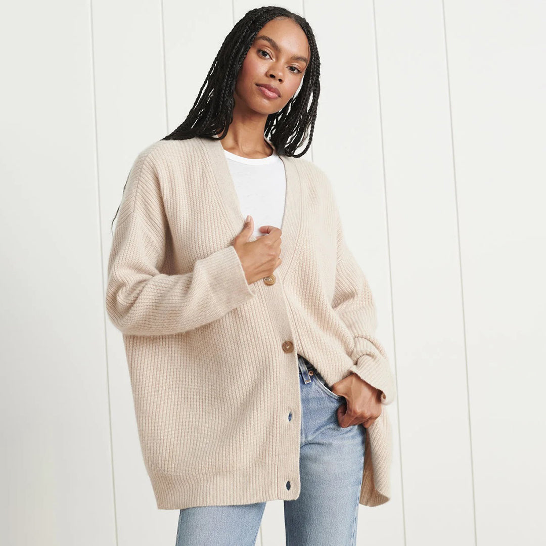 Women’s Oversized Button-Front Knit Cardigan Sweater