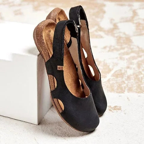 Comfort Slingback Flats with Cut-Out Design