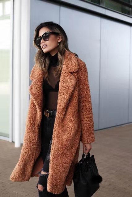 Women's Teddy Fleece Longline Coat