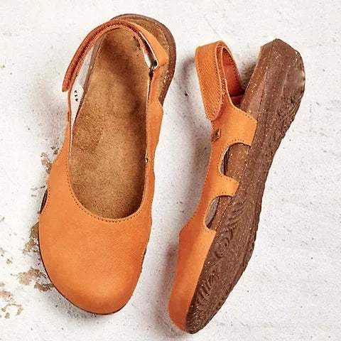 Comfort Slingback Flats with Cut-Out Design
