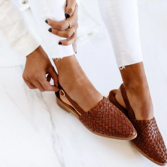 Elegant Woven Pointed Toe Flat Sandals for Women