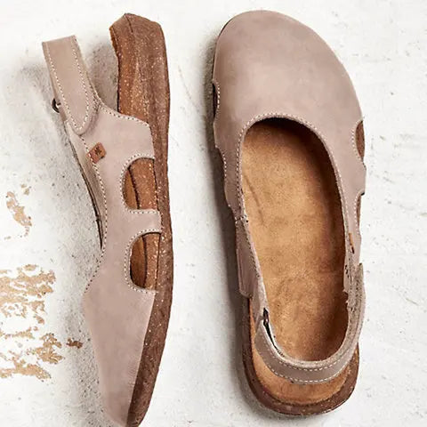 Comfort Slingback Flats with Cut-Out Design