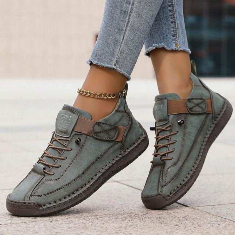 Casual Lace-Up Comfort Sneakers with Flexible Sole