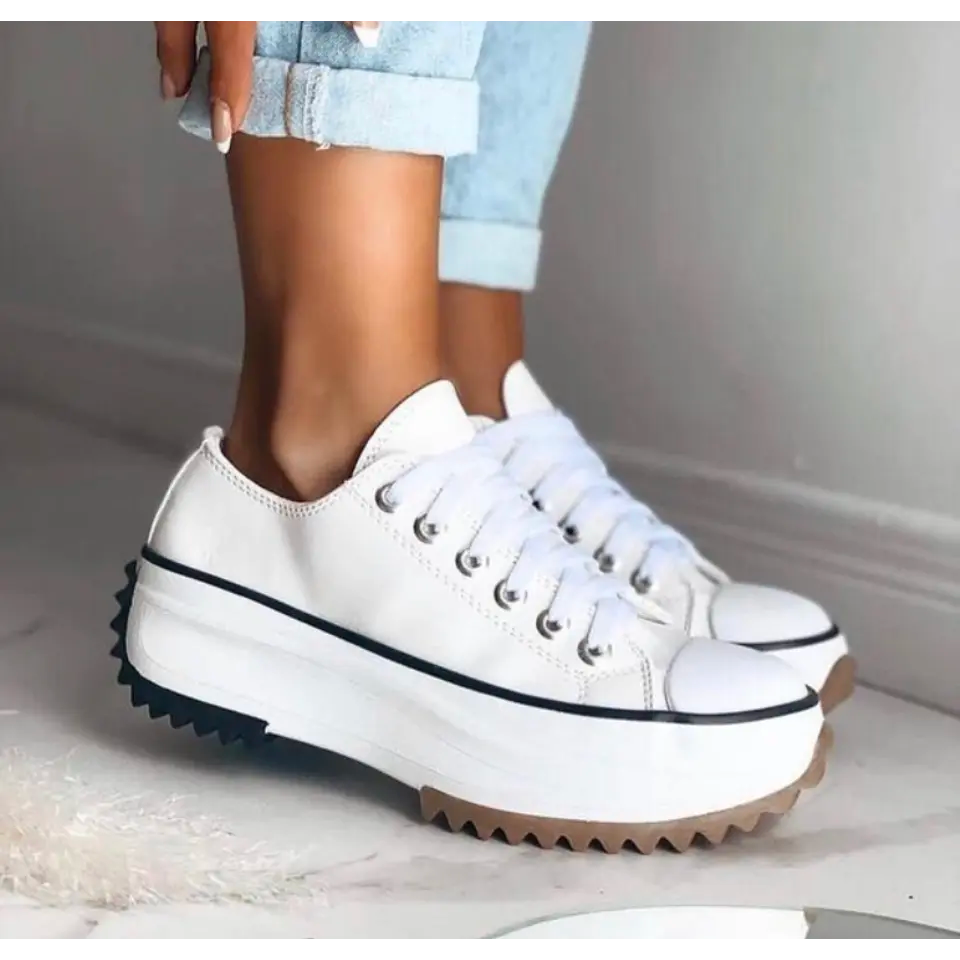 Platform Lace-Up Sneakers Women Chunky Sole