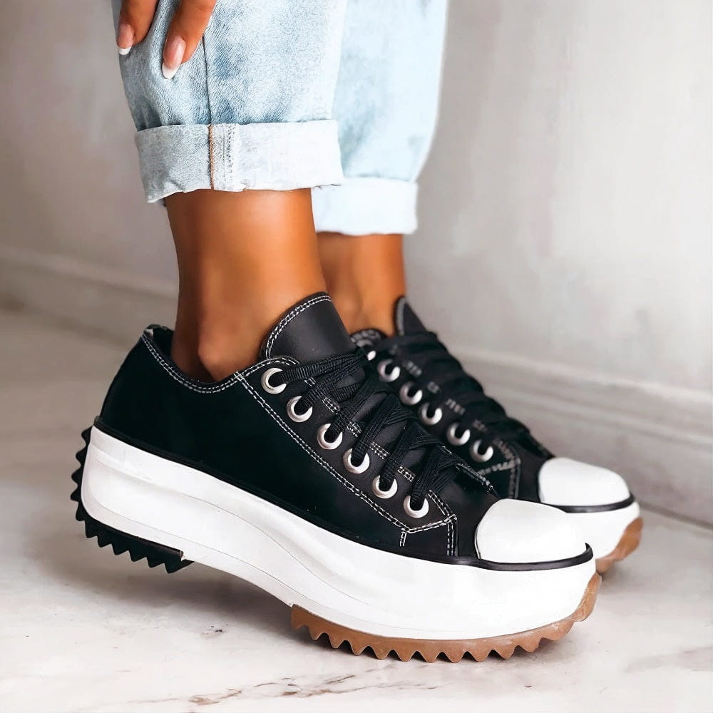 Platform Lace-Up Sneakers Women Chunky Sole