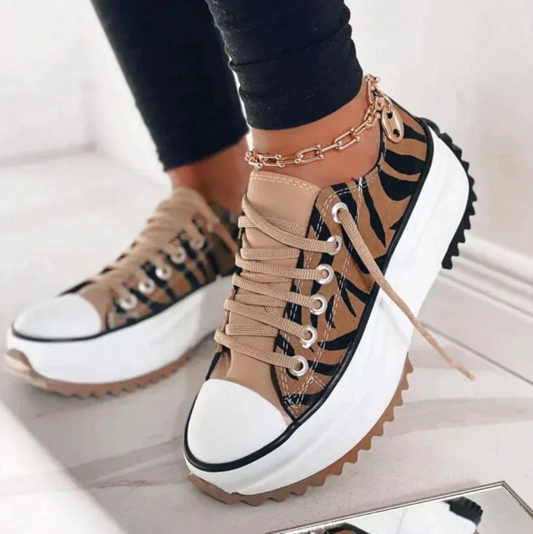 Platform Lace-Up Sneakers Women Chunky Sole