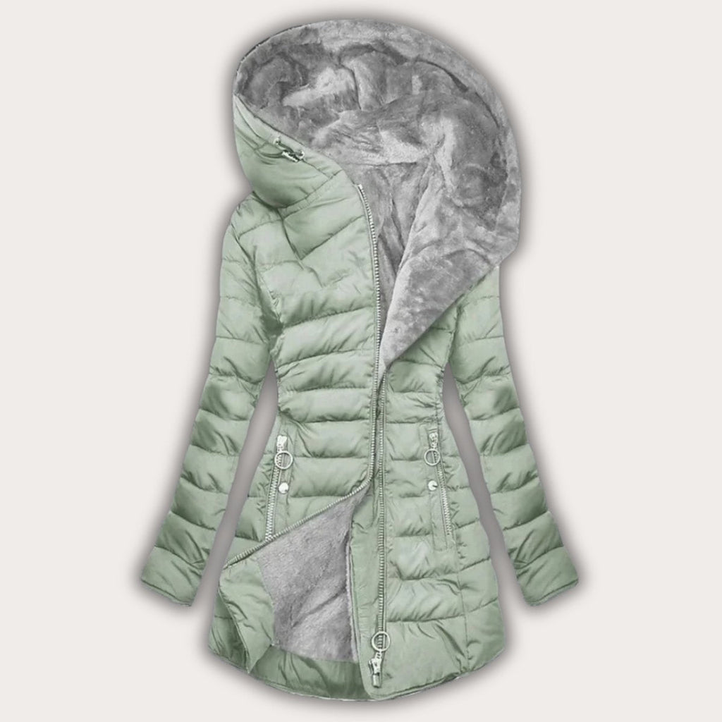 Women's Faux Fur Lined Hooded Puffer Coat