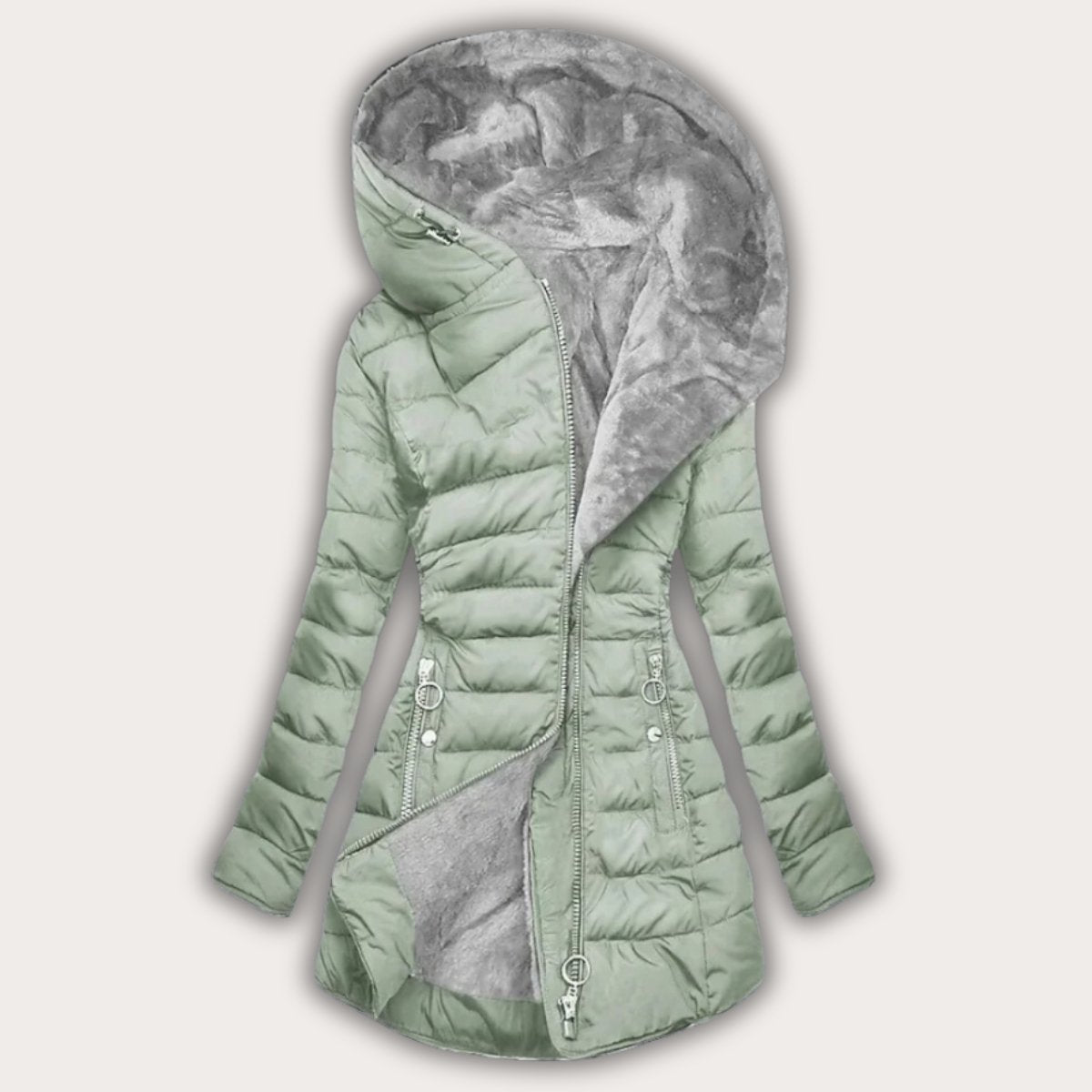 Women's Faux Fur Lined Hooded Puffer Coat
