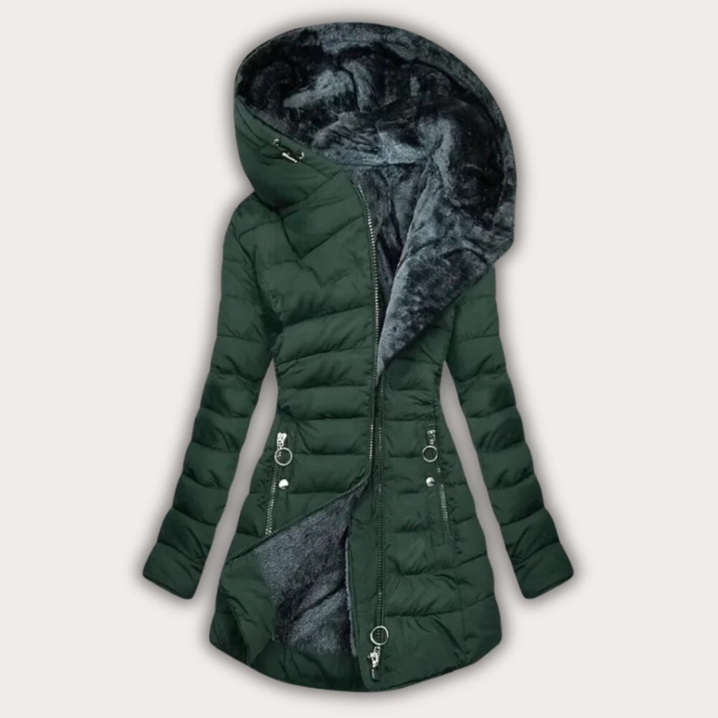 Women's Faux Fur Lined Hooded Puffer Coat