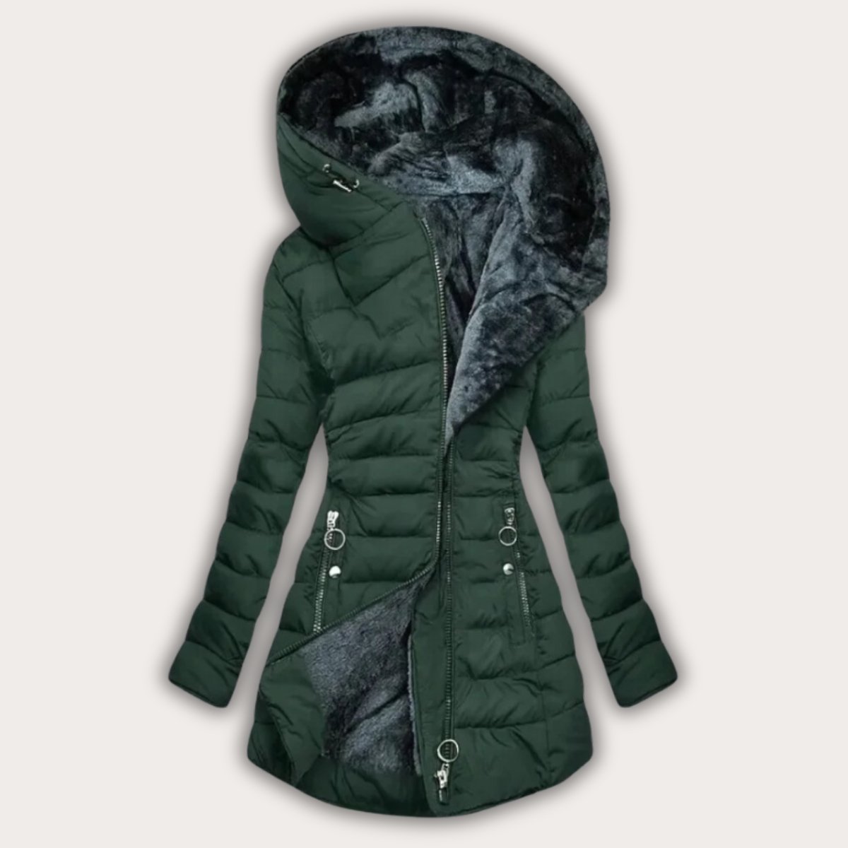 Women's Faux Fur Lined Hooded Puffer Coat