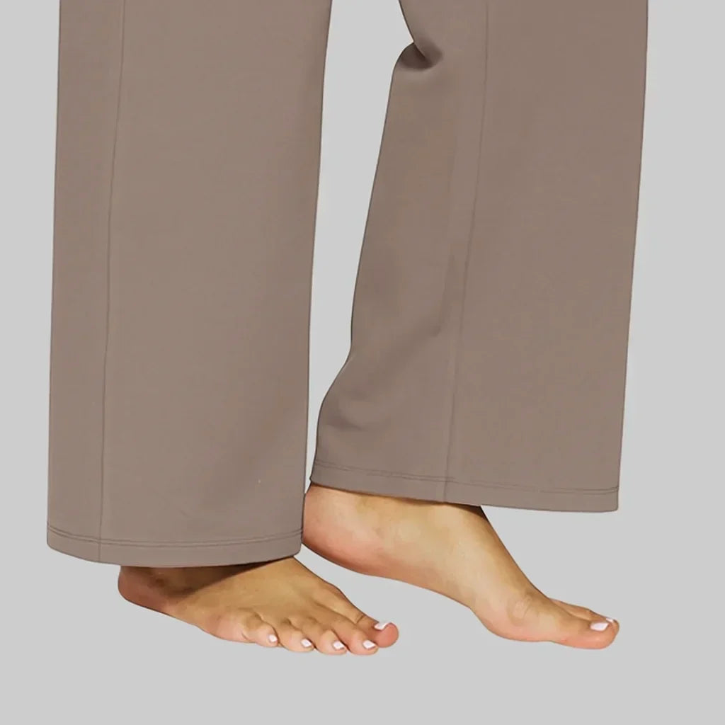 Women's High-Waisted Wide-Leg Stretch Pants