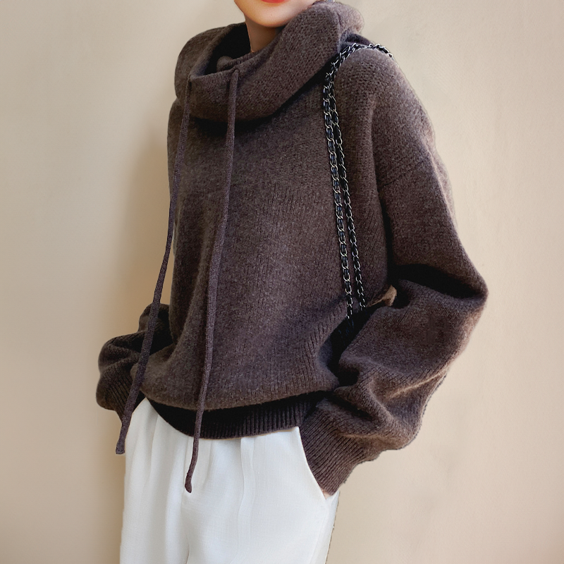 Women's Oversized Cowl Neck Hoodie Sweater