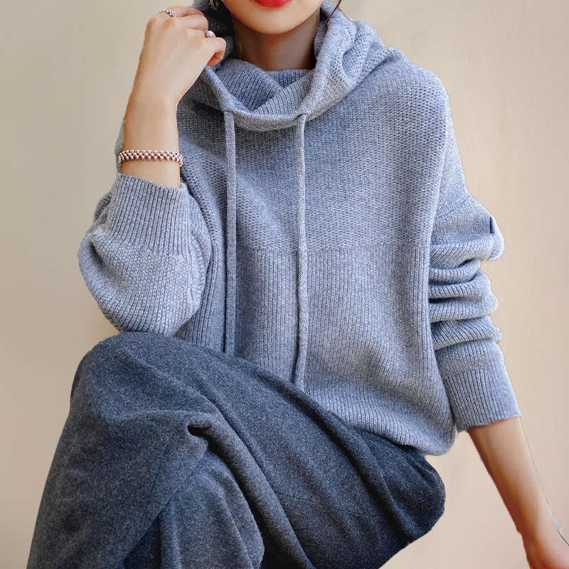 Women's Oversized Cowl Neck Hoodie Sweater
