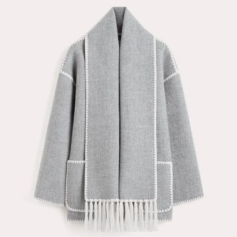 Women's Fringe Trim Open Front Cardigan