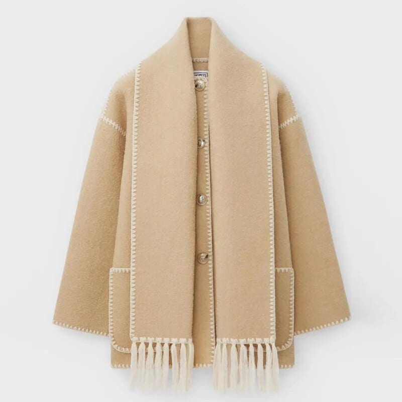 Women's Fringe Trim Open Front Cardigan