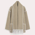 Women's Fringe Trim Open Front Cardigan