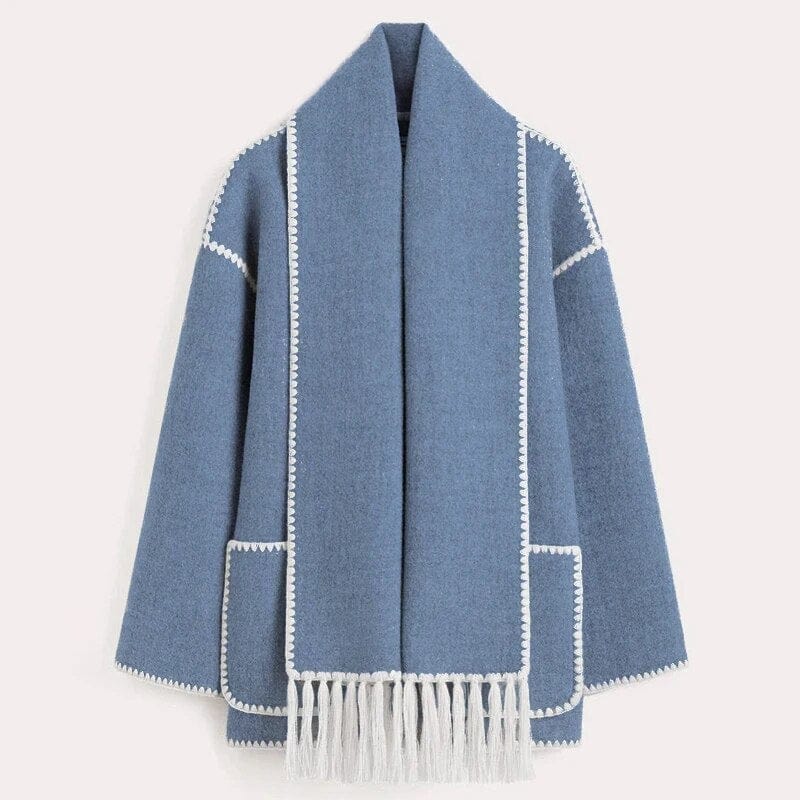 Women's Fringe Trim Open Front Cardigan