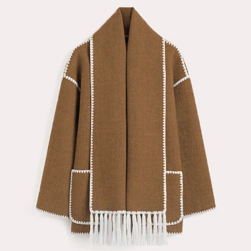 Women's Fringe Trim Open Front Cardigan