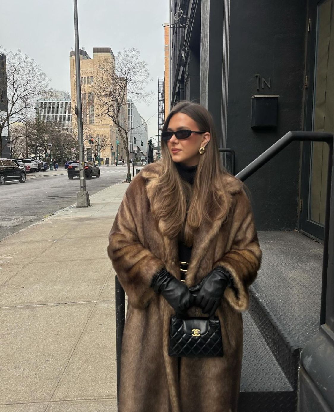 Women's Long Faux Fur Coat with Relaxed Fit