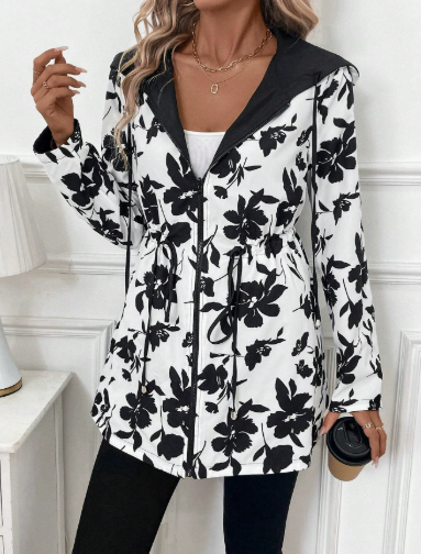 Reversible Leopard Lined Hooded Jacket