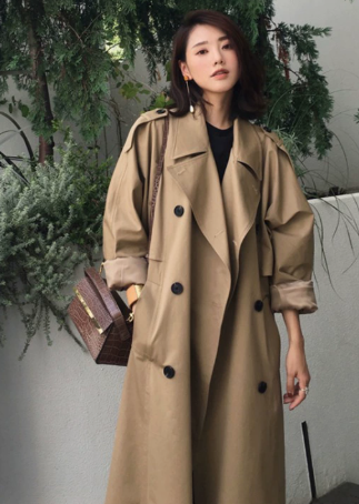 Women's Oversized Double-Breasted Trench Coat