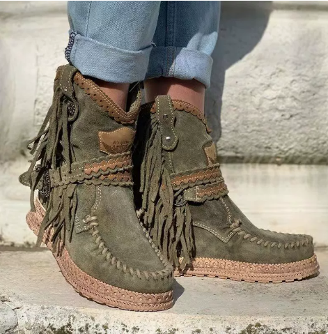 Women's Vintage Fringe Western Boots
