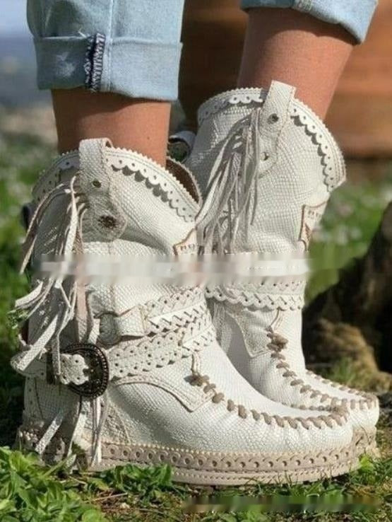 Women's Vintage Fringe Western Boots