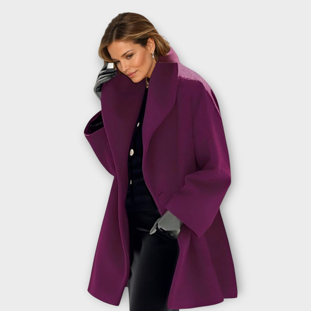Women's Oversized Open Front Shawl Collar Winter Coat