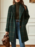Women's Classic Checkered Long Coat