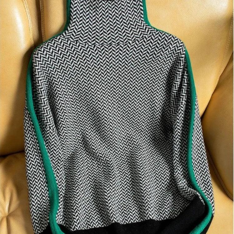 Women's Chevron Turtleneck Sweater