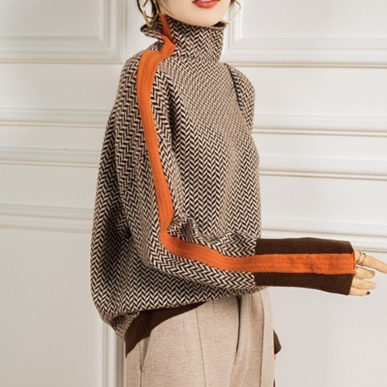 Women's Chevron Turtleneck Sweater