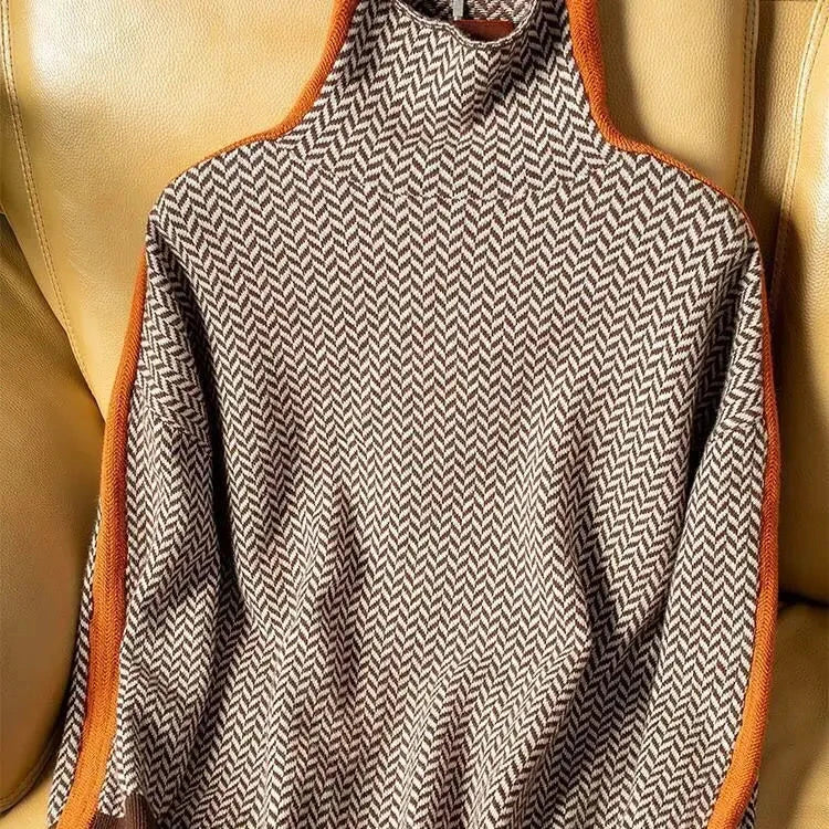 Women's Chevron Turtleneck Sweater