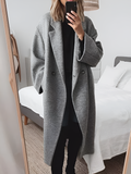 Women's Oversized Double-Breasted Long Coat
