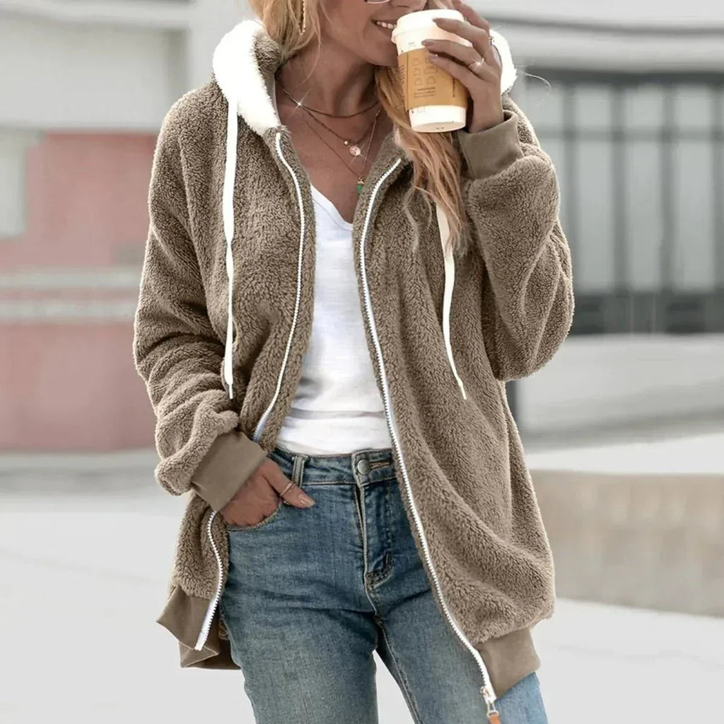 Women's Sherpa Hooded Zip-Up Jacket