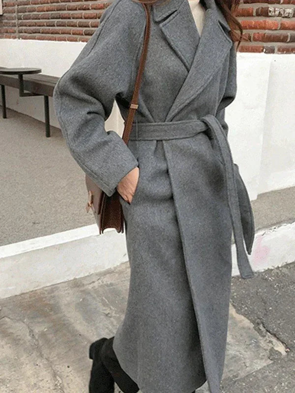 Women's Oversized Belted Longline Coat