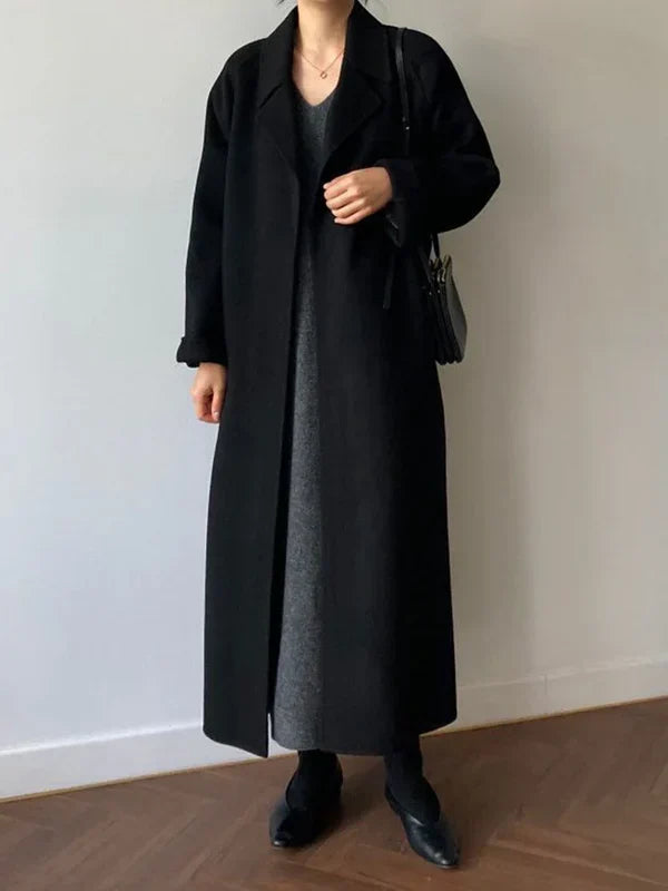 Women's Oversized Belted Longline Coat