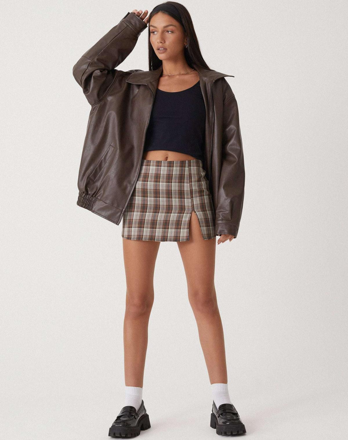 Women's Oversized Faux Leather Bomber Jacket